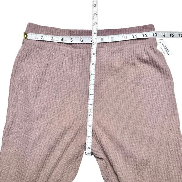 Sky & Sparrow | Women | Taupe Waffle Knit Thermal Crop Top Flare Pant Set | L-XL - Picture 9 of 15
